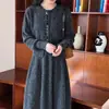 Nuevo Traje de Dos Piezas de Punto con Cuello Redondo y Botones, Estilo Francés Suave, para Otoño e Invierno + Falda, a la Moda, para Mujer