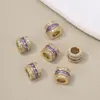 Cuentas de Barril de Circonita Chapadas en Oro de 18 Quilates Cuentas de la Fortuna Cuentas Espaciadoras de Hamburguesa Collar Pulsera Colgante DIY Joyería Pequeña Venta al por Mayor