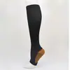 Calcetines de compresión de punta abierta transpirables cómodos calcetines de compresión para pantorrilla color liso moldeadores de pierna calcetines elásticos fábrica en stock venta al por mayor