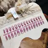 6-20-4Uñas postizas de escalera corta/corta/mediana/larga ovaladas/delgadas para punta de perro con cuentas de cristal y efecto ojo de gato, manicura prefabricada