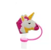 Cubierta de Popote de Silicona de Unicornio de Dibujos Animados Forma de Caballo Pequeño Compatible con Botella de Agua Stanley Tapa de Popote a Prueba de Polvo y Manchas