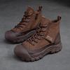 Jie Shu 2023 Invierno Nuevos zapatos de mujer versátiles y sencillos de moda con capa superior pulida de piel de vaca, zapatos casuales retro de una sola capa con suela gruesa
