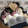 Ropa interior para niñas con poco pecho, Push-Up y Agrandamiento, Pechos de Cómics, Engrosado, Sin Aros, Anti-Caída, Sujetador de Expansión Ajustable con Letras