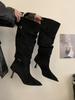 2026 Nuevas Botas Largas de Estilo Francés para Mujer Otoño e Invierno, Zapatos de Tacón Alto, Botas de Invierno para Combinar con Abrigos, Botas Largas de Caña Alta, Botas Melard
