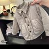 Conjunto de Dos Piezas de Chaleco de Algodón de Invierno para Niños Abrigo de Invierno Versátil y Elegante Traje de Parte Superior Versátil Solapa Niños Moderno