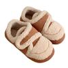 Zapatos de Algodón para Mujer de Invierno para Exteriores con Forro de Felpa, Cálidos, Antideslizantes, Cierre de Velcro, Talón Cerrado, Mocasines Cómodos de Suela Gruesa