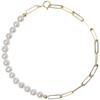 Pulsera de perla de agua dulce fuerte y ligera de 4 mm en oro de 14 quilates, no se decolora, estilo ins, pulsera dulce, diseño simple, regalo para mujeres