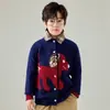 Suéter de Lana de Dibujos Animados 2026 Invierno Nuevo para Niños 100% Lana Suéter Pulóver para Niños Bebé Cuello Redondo Top Grueso