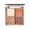 Mingxizhi paleta de sombras de ojos de cuatro colores polvo marrón color tierra ahumado placa mate nacarada brillante portátil para principiantes
