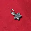 Colgante de concha y estrella de plata pura S925 accesorio estilo chino vintage pulsera de cuerda trenzada hecha a mano DIY accesorio joyería de plata
