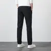 Calça Casual Masculina Popular de Verão Tendência Algodão Simples Versátil Textura Slim Moda Business Reta Calça Masculina