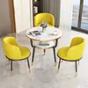 Juego de Mesa y Sillas de Recepción y Negociación de Lujo Ligero para Apartamentos Pequeños, Mesa de Comedor para Tiendas de Té de Leche, Cafeterías y Juego de Mesa Redonda Pequeña para Balcón