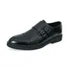2025 Nuevos Zapatos Casuales de Cuero con Punta Aguda, Slip-On de Talla Grande Transfronterizos con Hebilla de Caña Baja, Estilo de Moda