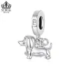 Aifule Venta Caliente Europea y Americana Lindo Perro Salchicha de Cuerda Colgante Chapado en Cobre Oro Blanco Divertido Animal Cachorro DIY Abalorios