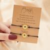 Dos Paquetes de Pulseras de Papel Kraft Amarillo de Piedra Volcánica con Cuentas de Arroz, Cuentas en Forma de Corazón y Cuentas de Ocho para Parejas, Set Geométrico Hecho a Mano