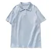 Camiseta blanca de manga corta, algodón puro, estilo veraniego para hombre, marca trendy americana, polo estiloso, top de media manga pesado de moda