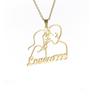 Collar con nombre esmerilado hecho a mano, letras de 18 quilates, anillo de acero de titanio, envío transfronterizo para explosiones de moda, suministro directo de fabricantes.