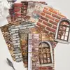 Mo Mo Papel Kraft Branco Material Oco Papel-Paisagem Natural Série de Livros 21 Folhas 6 Estilos Decoração de Caderno Colagem
