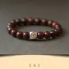 Pulseira Natural de Jacarandá com Folhas Pequenas para o Ano do Cavalo, Contas de Buda, Contas da Sorte, Pulseira de Buda do Ano de Nascimento do Zodíaco para Homens e Mulheres