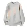 Suéter de Punto para Hombre 2026 Nuevo Otoño Marca de Tendencia Retro Japonés Color Sólido Texturizado Peso Pesado Cuello Redondo