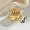 Anel ajustável de abertura de moda personalizado feminino INS nicho design irregular anel em forma de C 14K joias de ouro