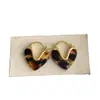Pendientes de Corazón con Estampado de Leopardo Estilo Europeo y Americano, Pendientes de Gama Alta con Diseño de Nicho Estilo Fresco Personalizado