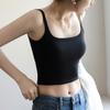 Hermoso Sujetador de Espalda, Chaleco de Una Copa, Liguero, Top Tubo Exterior Negro de Verano para Mujer con Almohadillas para el Busto