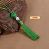 Borla de Fio de Jade com Contas, Marcador de Livro Pulseira Tecida à Mão, Borla de Nó Chinês, Pen Drive USB, Pingente de Borla de Contas de Jade para Roupa