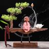 Estilo Zen Chino Incienso Grulla Adornos Creativos Cerámica Retro Adornos de Personaje Novato Sala de Estar Entrada Ceremonia del Té Regalos