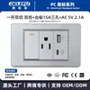 Carregamento Rápido de 20W Padrão dos EUA Painel de Interruptores Padrão dos EUA com Fonte de Alimentação de Parede USB Doméstico Cinza Painel dos EUA Ecológico