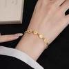 Pulseira Ping An Joy Estilo Chinês de Aço Titânio Cor Livre Feminina Design Nicho Ins Luxo Leve Exquisita Pulseira Vintage