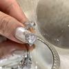 Anillo Súper Hada con Lazo y Corazón para Mujer, Microincrustado con Circonita Brillante, Anillo Abierto Ajustable, Elegante Anillo Dulce y Fresco para el Dedo Índice