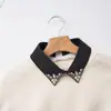 Fábrica en stock exquisito cuello falso de pedrería collar de temperamento infantil cuentas de tachuelas de industria pesada cosido a mano cuello de temperamento todo partido lote directo