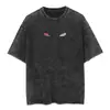 Estilo Callejero Harajuku Camiseta Lavada para Hombre Estampado de Anime Japonés Naruto Camiseta Retro Verano Algodón Moda Manga Corta