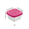 Bandeja de Mergulho Quadrada de Silicone com Tampa Estampada de Aço Inoxidável Transfronteiriça Recipiente Portátil para Ketchup Doméstico Caixa Selada para Lanches