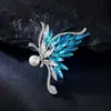 Broche de Mariposa de Cristal con Gradiente de Alta Gama, Lujoso Elegante, Accesorios de Ropa con Perlas Incrustadas de Diamantes, Pin para Prevenir la Exposición