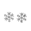 Pendientes de copo de nieve con microincrustaciones de plata para Navidad, otoño e invierno, elegantes, ligeros, de lujo, de alta calidad, exquisitos, de moda, que combinan con todo.