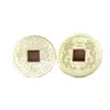 1.4CM dragón tesoro hacedor de fortuna y fénix aleación de cobre y oro cinco emperadores oro monedas antiguas de cobre accesorios de dinero suelto