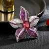 Broche Casaco Flor Zircônia Cúbica Design Europeu Indústria Pesada Acessórios Requintado Elegante Versátil Estilo Elegante Brilhante