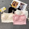 Camisola Sexy Estilo Lujuria Pura Tailandesa con Almohadillas para el Busto para Mujer para Usar con un Elegante Top Ajustado Sin Espalda y Sin Mangas