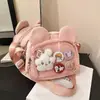 Bolsa de Pinos Estilo Ins Japonês, Bolsa de Boneca Fresca e Simples, Novo Modelo para Estudantes, Bolsa de Ombro Transversal Versátil Casual