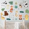 Adesivos de parede de animais leão zebra macaco adesivos decorativos fofos para quarto de criança quarto KL-B03