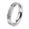 Anillo Simple de Acero Inoxidable con Circonita Personalizada de 4 mm, Estilo Europeo y Americano, Superventas Transfronterizo de Amazon para Parejas, Versátil para Mujeres