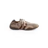 Tênis de Treino Alemão Color Block Retrô Feminino com Cadarço 2026 Novo Outono Couro Genuíno Solado Macio Antiderrapante Versátil Casual Sapatos Forrest Gump Tendência