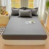 Suave Tela Cepillada de Color Sólido Amigable con la Piel Hilo Teñido y Estampado Juego de Ropa de Cama Individual con Sábana Ajustable, Juego de Tres Piezas