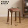 Taburete tapizado de madera maciza para uso doméstico en la sala de estar, taburete cuadrado moderno y simple, taburete bajo apilable, mesa de comedor de madera, banco de madera maciza