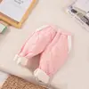 Pantalones de Algodón para Bebé Niña Invierno Engrosados Nuevo Estilo 2024 Ropa Exterior para Niñas Leggings Forrados de Felpa Pantalones Acolchados Estilo Invierno para Niñas