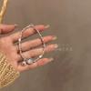 Algumas Peças de Prata Quebrada ~ Pulseira Simples de Miçangas Olho de Gato para Mulheres, Luxo Leve, Nicho, Exquisita, Sensação de Alta Qualidade, Joia Modelo Novo 2025