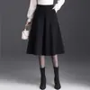 Elegante falda de lana línea A para mujer, nueva colección otoño/invierno 2026, de cintura alta, adelgazante, plisada, a la moda, versátil y con bajo ancho