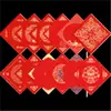 Papel Vermelho com o Caractere para Longevidade, Quadrados de Papel de Arroz em Branco para Caracteres Manuscritos, Papel Vermelho para o Ano do Cavalo, Adesivos de Ano Novo, Adesivos de Caracteres do Festival da Primavera para Portas